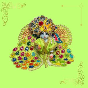 Laddu Gopal Ji – Peacock Style Dress with Designer Crown
